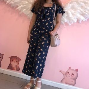 Blue Floral Jumpsuit